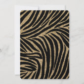 Zwart en Goud Faux Glitter Zebra Print Bruiloft Kaart (Achterkant)