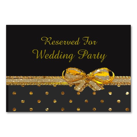 Zwart en Goud Feest of Trouwtafel Kaarten (Voorkant)