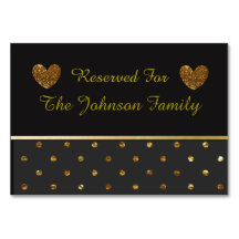 Zwart en Goud Feest of Trouwtafel Kaarten