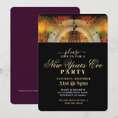 ZWART EN GOUD, FEESTELIJKE KLOK, NIEUWJAARSFEEST KAART (Voorkant / Achterkant)