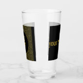Zwart en goud Filigree Monogram op maat Glas (Links)