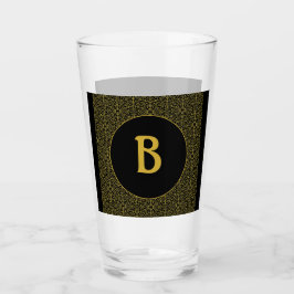 Zwart en goud Filigree Monogram op maat Glas