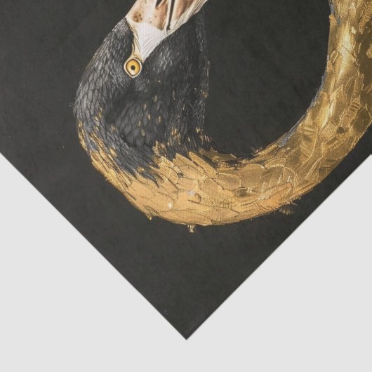 Zwart en Goud Flamingo2 Tissuepapier (Detail)