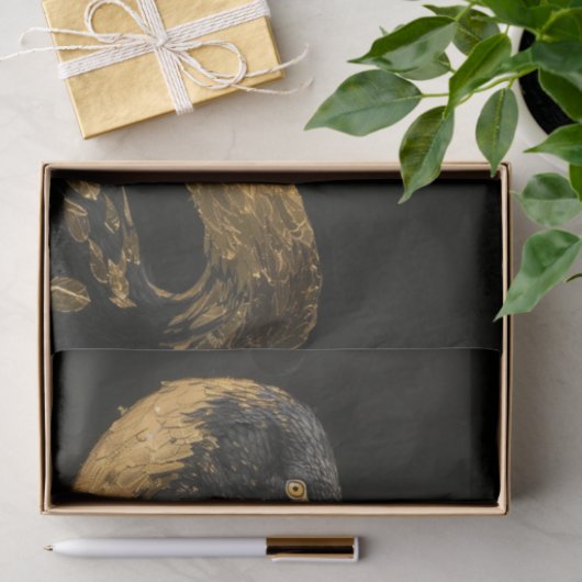 Zwart en Goud Flamingo2 Tissuepapier (Geschenk)