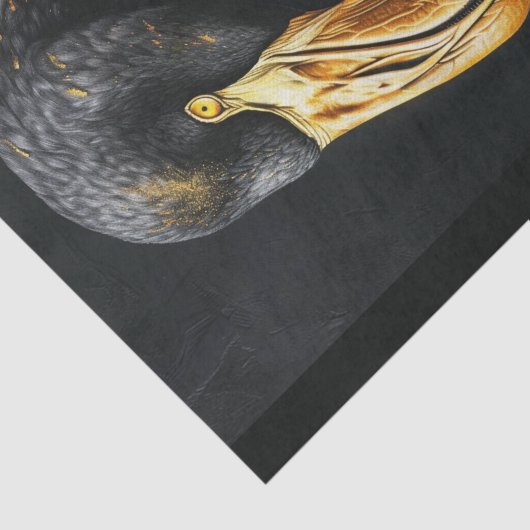 Zwart en Goud Flamingo3 Tissuepapier (Detail)