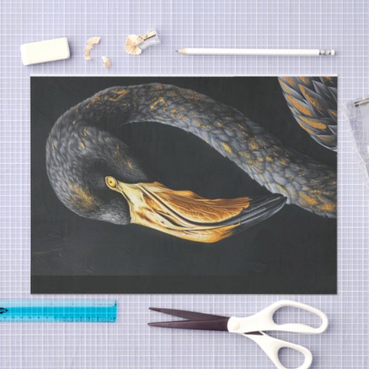 Zwart en Goud Flamingo3 Tissuepapier (Craft)