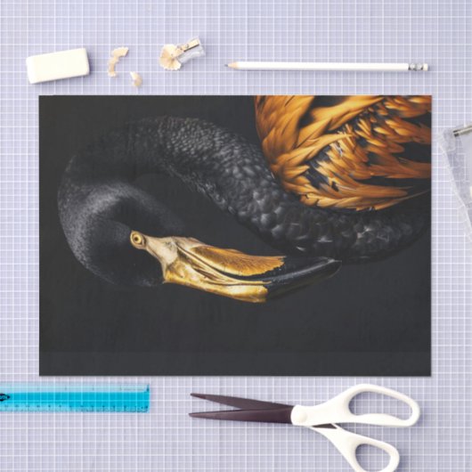 Zwart en Goud Flamingo4 Tissuepapier (Craft)