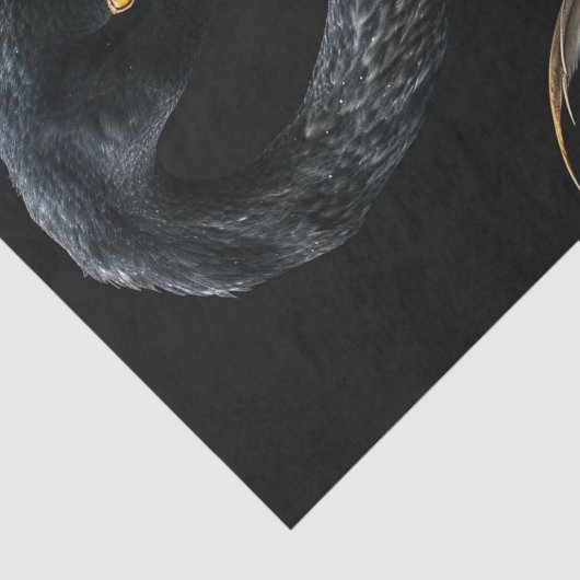 Zwart en Goud Flamingo5 Tissuepapier (Detail)