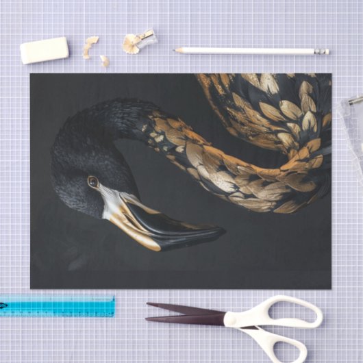 Zwart en Goud Flamingo6 Tissuepapier (Craft)