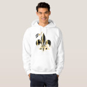 Zwart en goud Fleur de Lis Hoodie (Voorkant volledig)