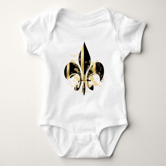 Zwart en goud Fleur de Lis Romper (Voorkant)