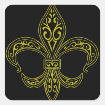 Zwart en Goud Fleur De Lis Sticker