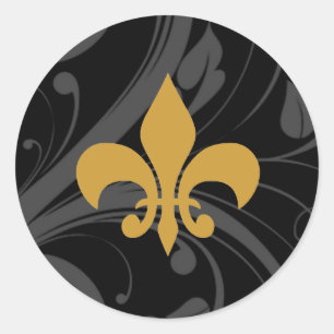 Zwart en goud Fleur De Lis Stickers