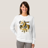 Zwart en goud Fleur de Lis T-shirt (Voorkant volledig)