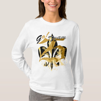 Zwart en goud Fleur de Lis T-shirt