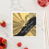 Zwart en goud fleur de lys servet (Insitu)