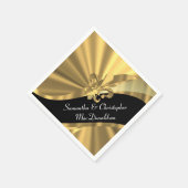 Zwart en goud fleur de lys servet (Hoek)