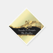 Zwart en goud fleur de lys servet (Hoek)