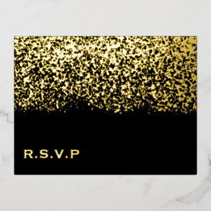 Zwart en goud folie bruiloft RSVP Feestdagen Briefkaart