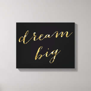 Zwart en goud folie droom groot omwikkelde canvas afdruk