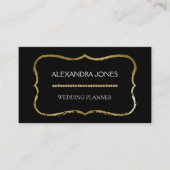 Zwart en goud folie Elegant minimalistisch Visitekaartje (Voorkant)