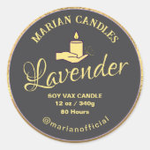 Zwart en goud folie Kaars Label (Voorkant)