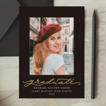 Zwart en Goud Folie Script Folie Aankondiging