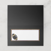 Zwart en goud Football bruiloft Plaatskaartje (Buitenkant ongevouwen)