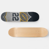 Zwart en Goud Football Gepersonaliseerde Jersey Nu Persoonlijk Skateboard (Horizontaal)