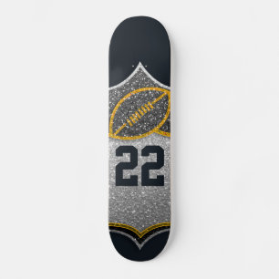 Zwart en Goud Football Gepersonaliseerde Jersey Nu Persoonlijk Skateboard