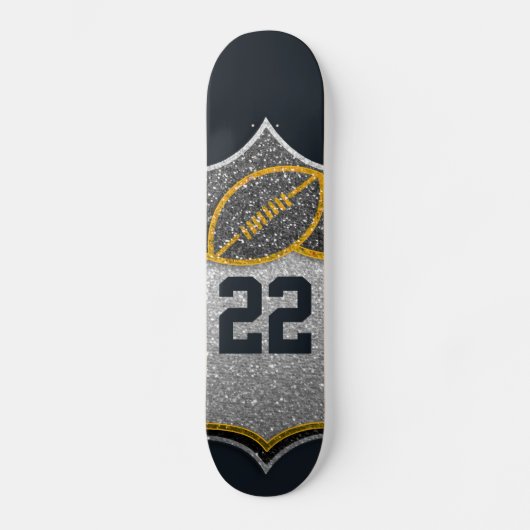 Zwart en Goud Football Gepersonaliseerde Jersey Nu Persoonlijk Skateboard (Voorkant)