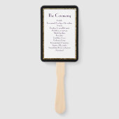 Zwart en Goud Football Huwelijksprogramma Fan Handwaaier (Voorkant)