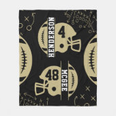 Zwart en Goud Football Spel Dag Fleece Deken (Voorkant)