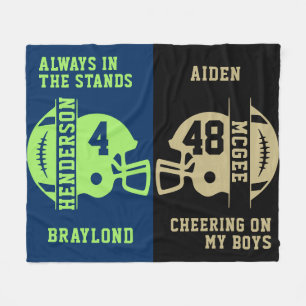 Zwart en Goud Football Spel Dag Fleece Deken