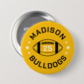 Zwart en Goud Football Speler Jersey Nummer Ronde Button 7,6 Cm (Voorkant /achterkant)