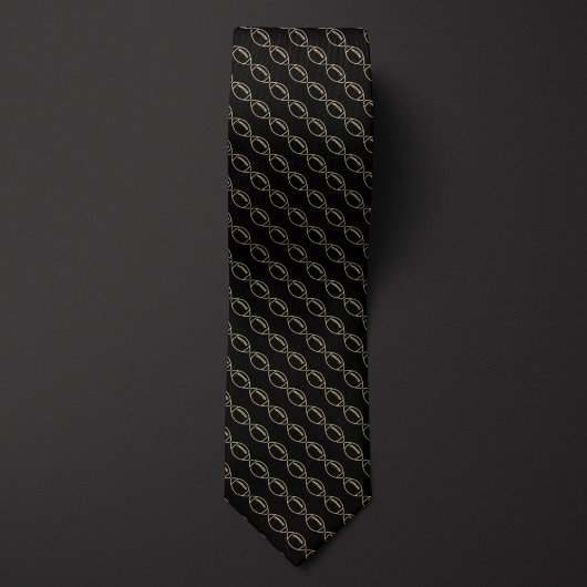 Zwart en Goud Football Stropdas