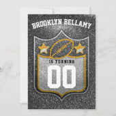 Zwart en Goud Football Team Kleuren Quarterback Kaart (Voorkant)