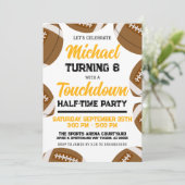 Zwart en Goud Football Team Verjaardagsfeest Kaart (Staand voorkant)