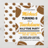 Zwart en Goud Football Team Verjaardagsfeest Kaart (Voorkant / Achterkant)