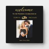 Zwart en Goud-Foto Bruiloft-Tafel Teken- Fotoplaat (Voorkant)