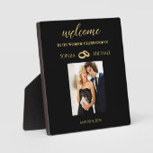 Zwart en Goud-Foto Bruiloft-Tafel Teken- Fotoplaat (Voorkant)