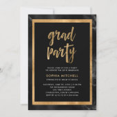 Zwart en goud | Foto van Graduation Party Kaart (Voorkant)