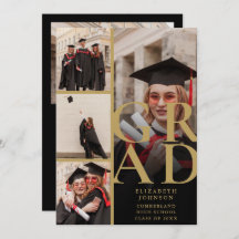 Zwart en Goud Fotocollage Afstudeerfeest