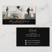 Zwart en goud fotografie trendy foto typografie visitekaartje (Voorkant / Achterkant)