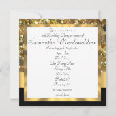 Zwart en goud fotosjabloon zoet zestien kaart (Achterkant)