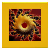 Zwart en goud fractal gemaakt van garen perfect poster (Voorkant)