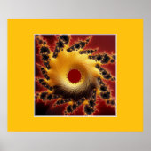 Zwart en goud fractal gemaakt van garen poster (Voorkant)