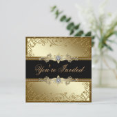 Zwart en Goud Galabal Kaart (Staand voorkant)