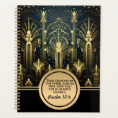 Zwart en goud Gatsby Art Deco met Bijbelvers Planner (Voorkant)