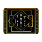 Zwart en goud Gatsby bruiloft Save the Date Magneet (Horizontaal)